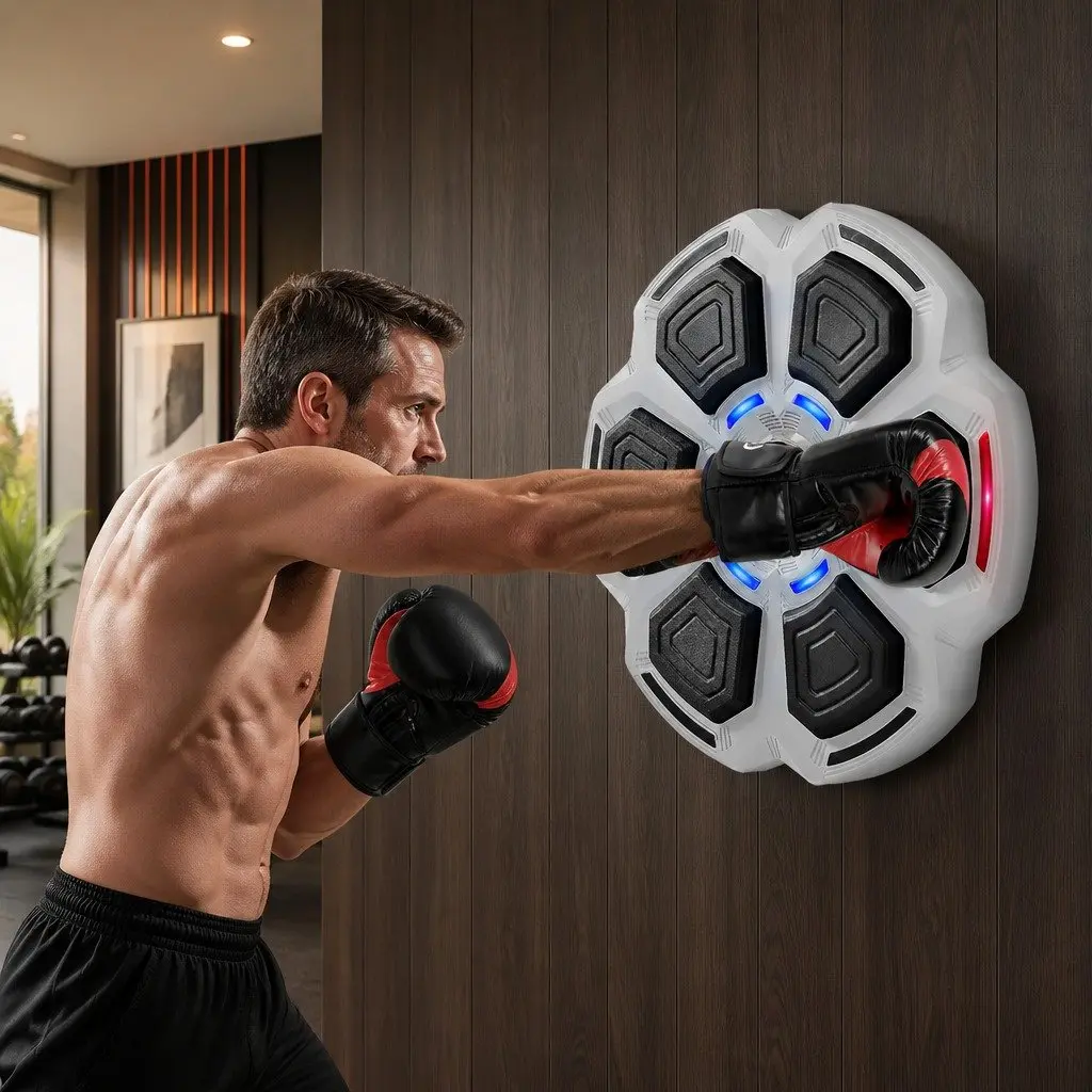 Smart Music Punching Box with 12OZ Boxing Gloves Home Fitness Wall Mount Machine
