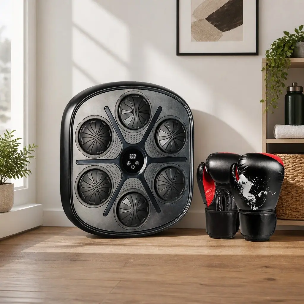 Smart Music Punching Box with 12OZ Boxing Gloves Wall Mount Home Workout Machine