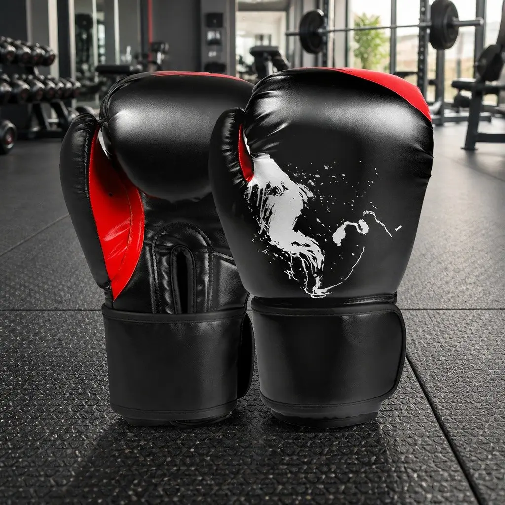 Boxing Gloves 8OZ MMA Training Sparring Punch Bag Gloves Black