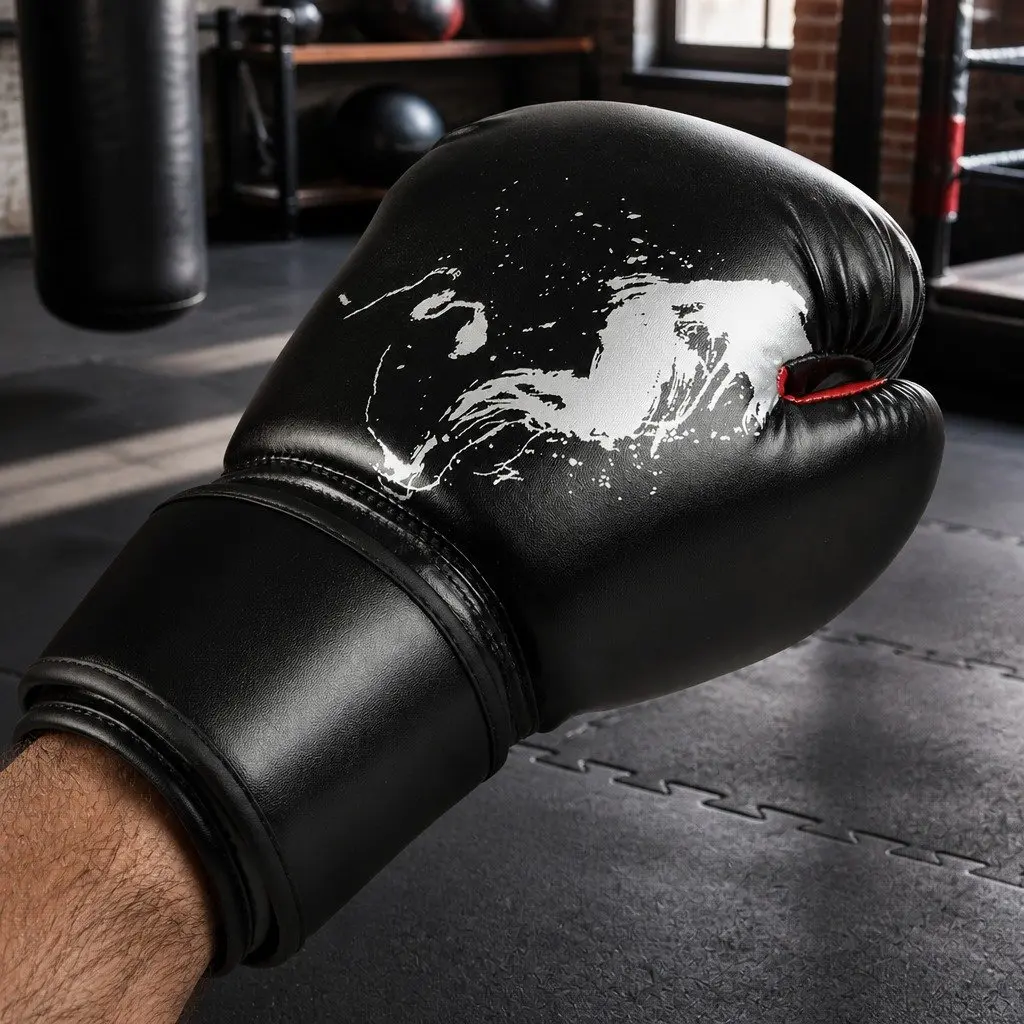 Boxing Gloves 8OZ MMA Training Sparring Punch Bag Gloves Black