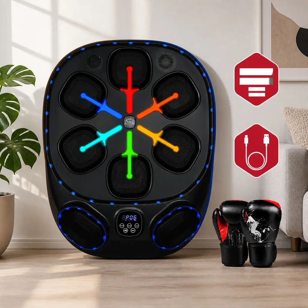 Smart Music Boxing Machine With 12OZ Gloves Home Workout Training Punching Bag