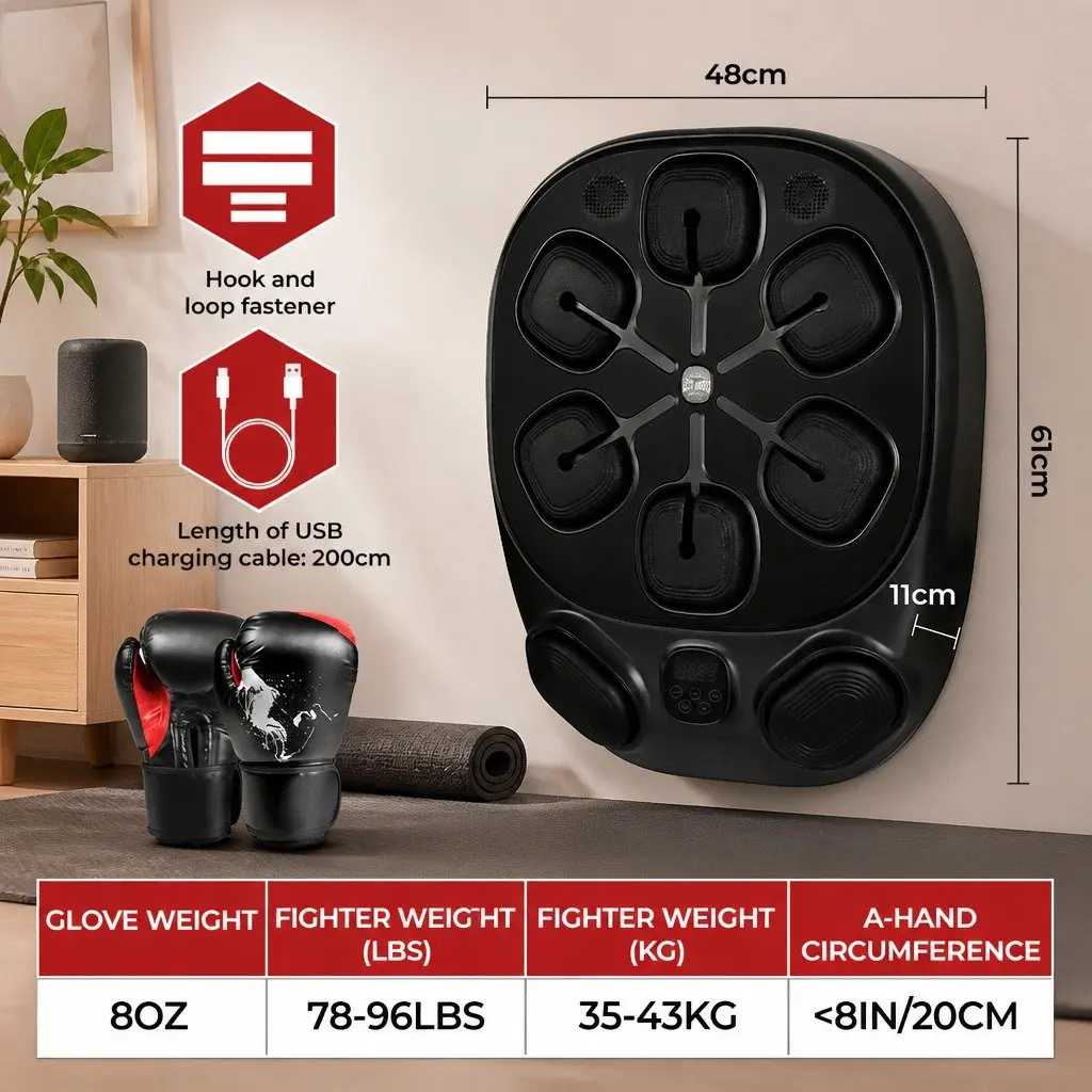 Music Boxing Machine 10 Speed 9 Modes Smart Punching Bag Home Workout Training