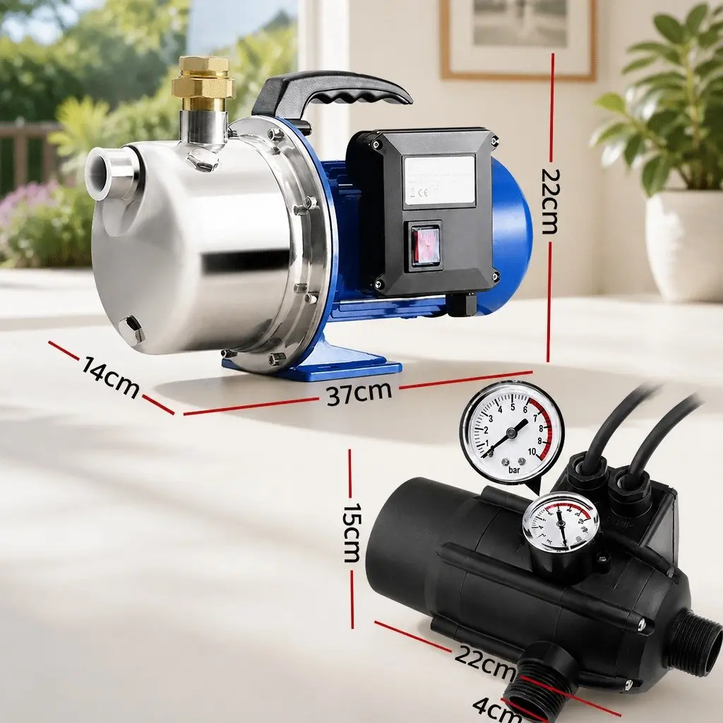 Irrigation Pump Garden Water Jet Pump 1100W High Pressure Stainless Steel Black or Blue