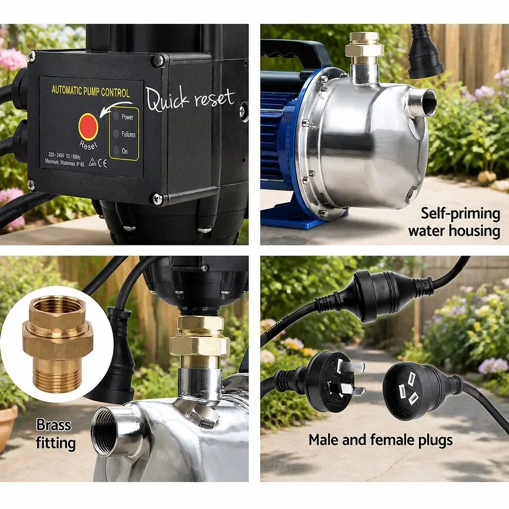 Irrigation Pump Garden Water Jet Pump 1100W High Pressure Stainless Steel Black or Blue