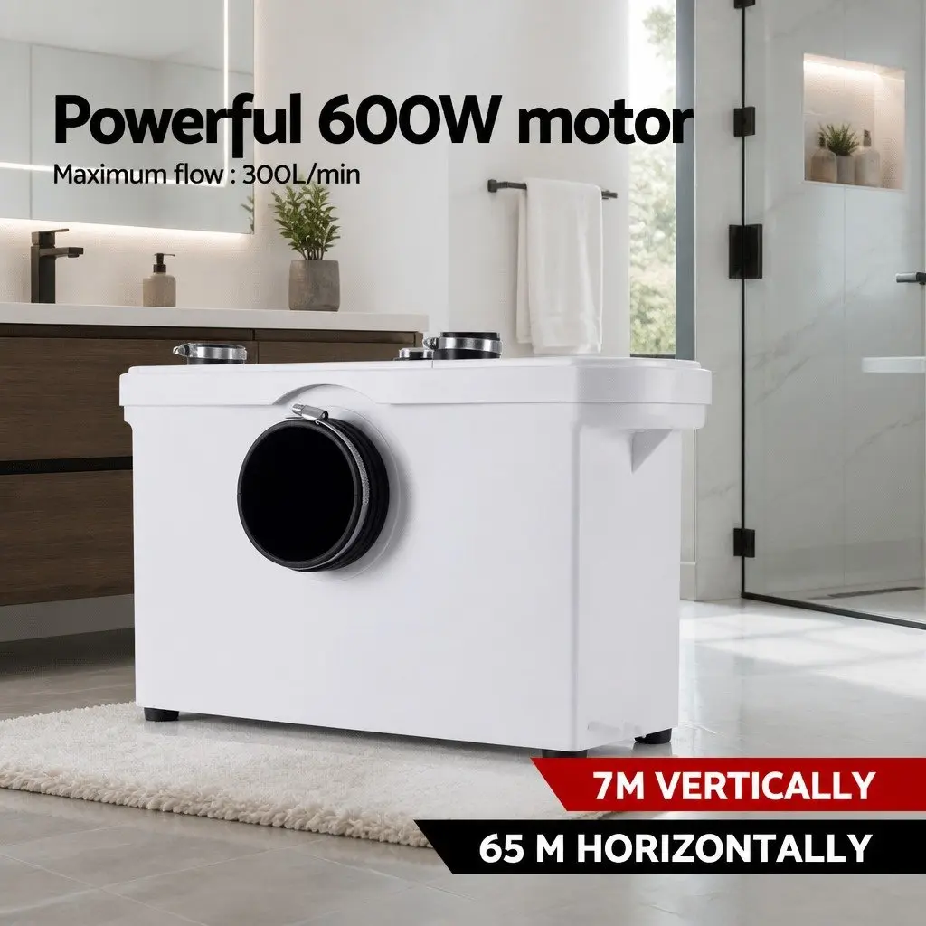 Macerator Sewerage Pump Waste Water Toilet Disposal Unit 600W Three Inlets 7m