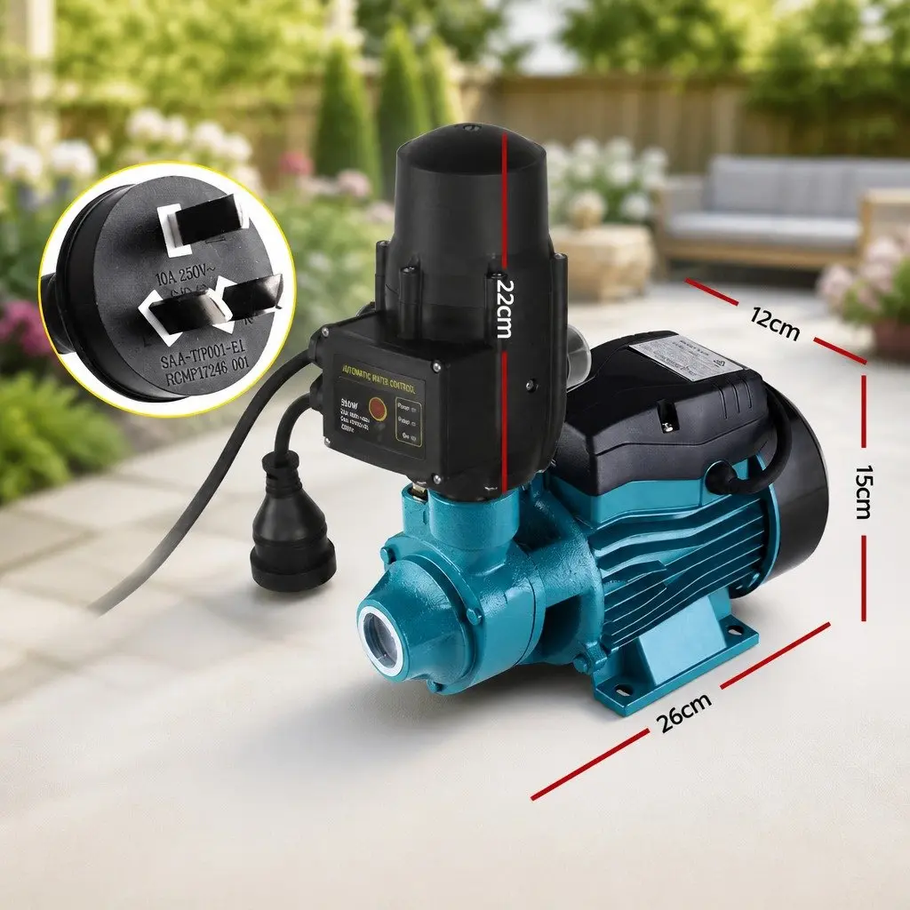 Peripheral Water Pump Garden Irrigation Pool Booster 35L/min Auto Controller