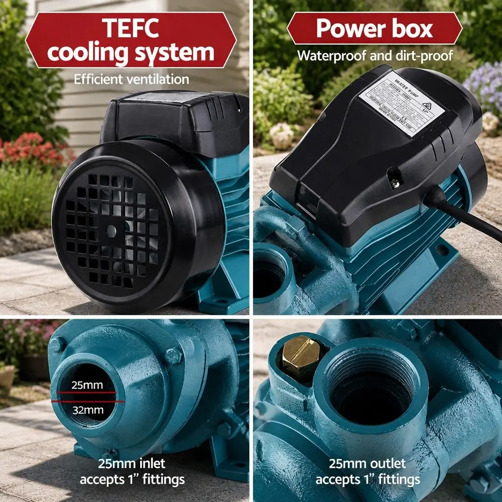 Peripheral Water Pump Garden Irrigation Pool Booster 35L/min Auto Controller