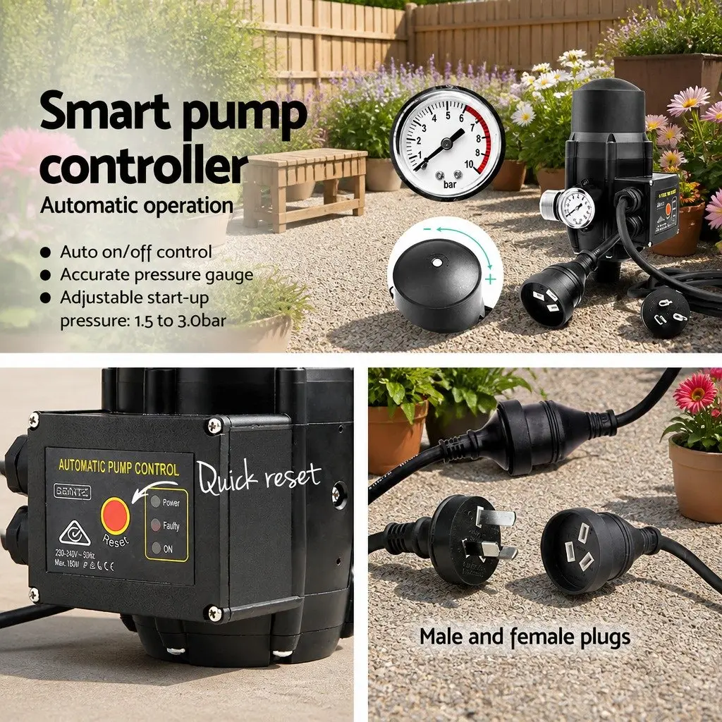 Irrigation Pump Clean Water Pump 35L/min Brass Impeller Black