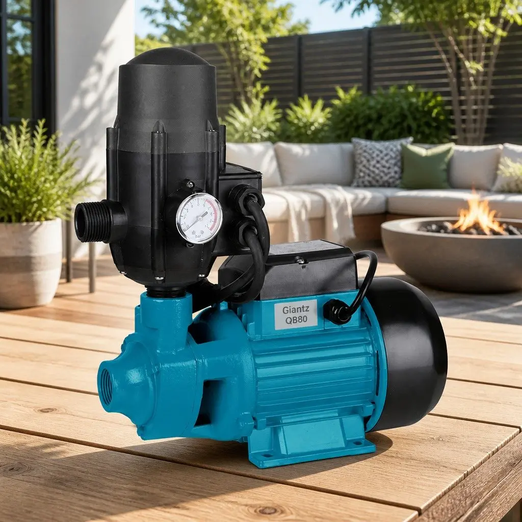 Water Pump 750W Garden Irrigation Booster Automatic Pressure Tank Black