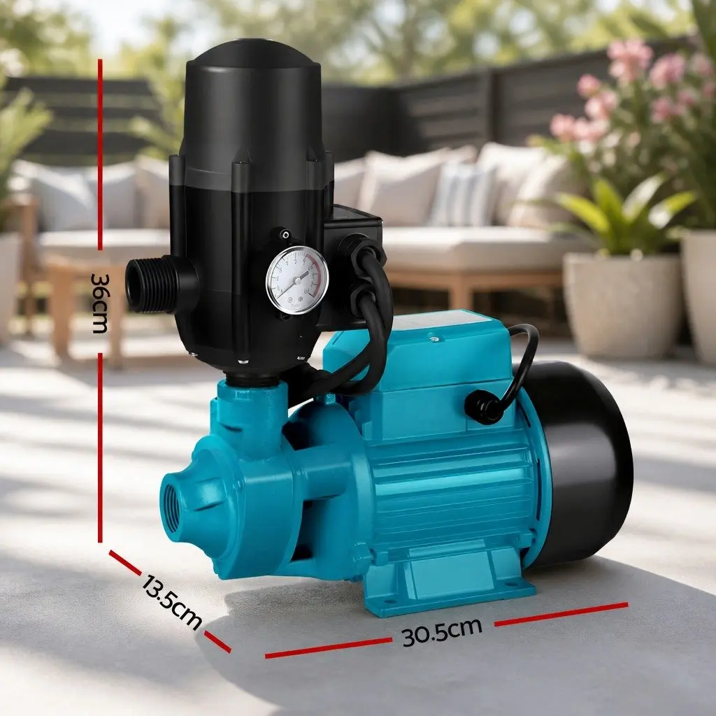 Water Pump 750W Garden Irrigation Booster Automatic Pressure Tank Black