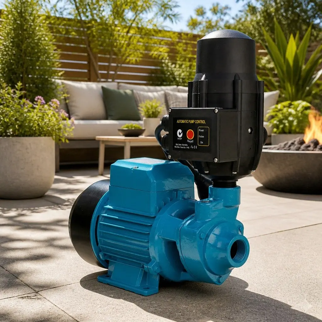 Water Pump 750W Garden Irrigation Booster Automatic Pressure Tank Black
