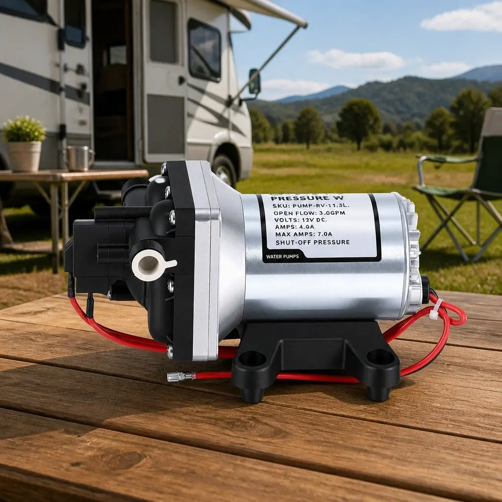 12V Water Pump High Pressure Self Priming 11.3LPM Silver