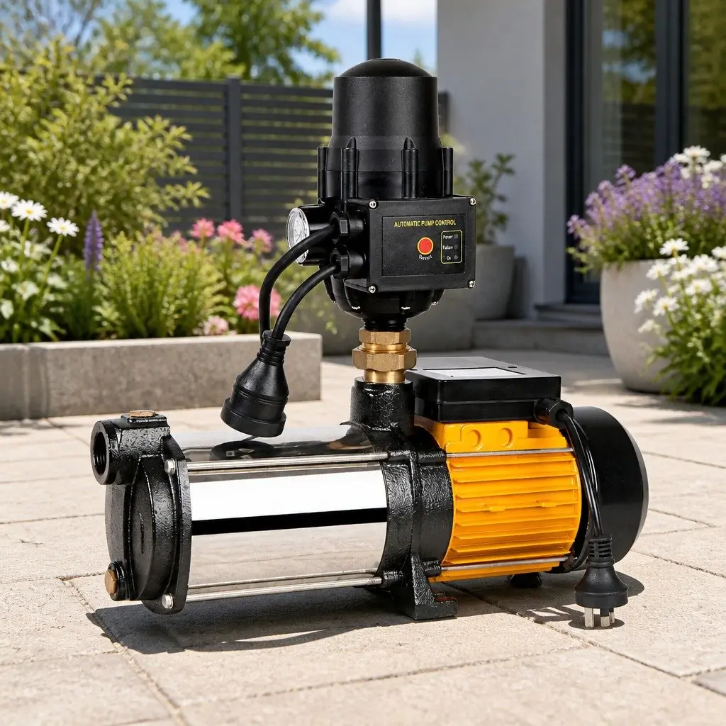 4-Stage Irrigation Pump High Pressure 2000W Stainless Steel Black
