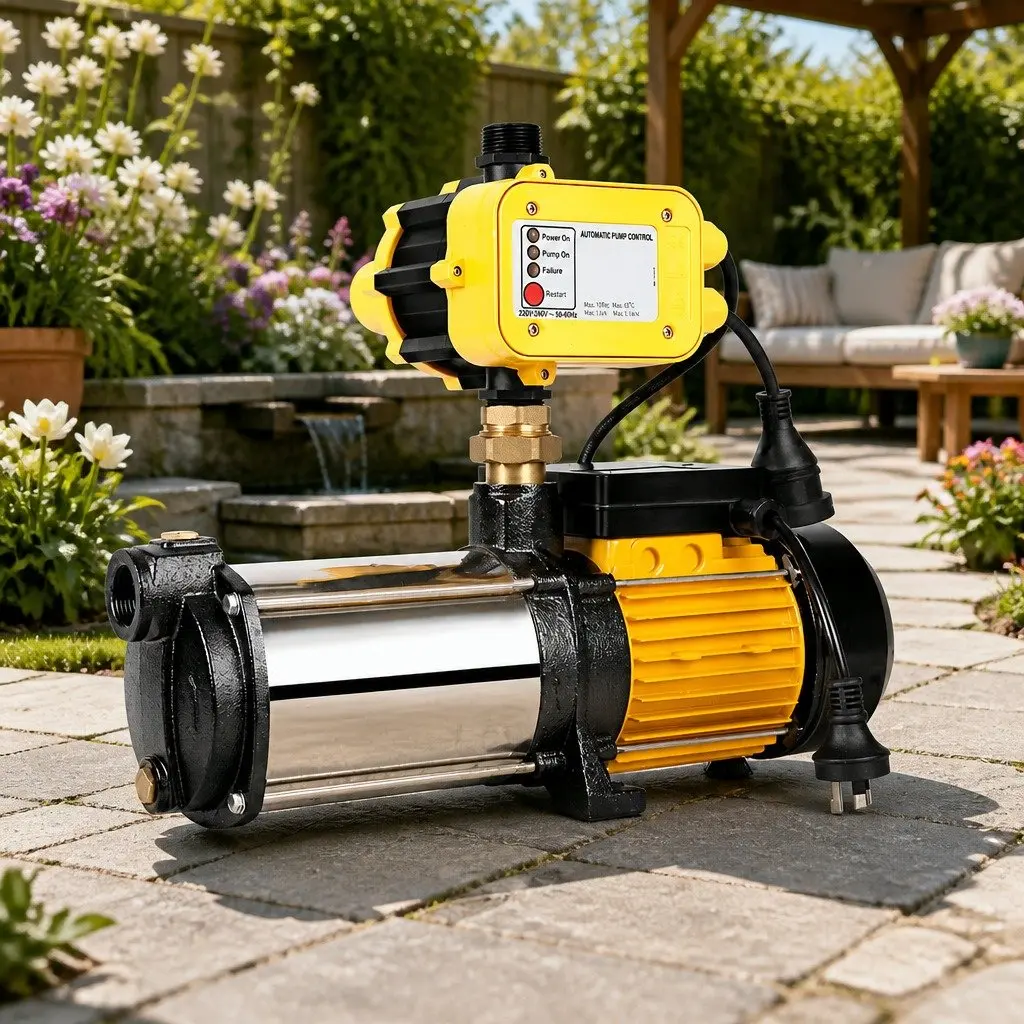Irrigation Pump High Pressure 5-Stage 2500W Yellow Garden Water Supply