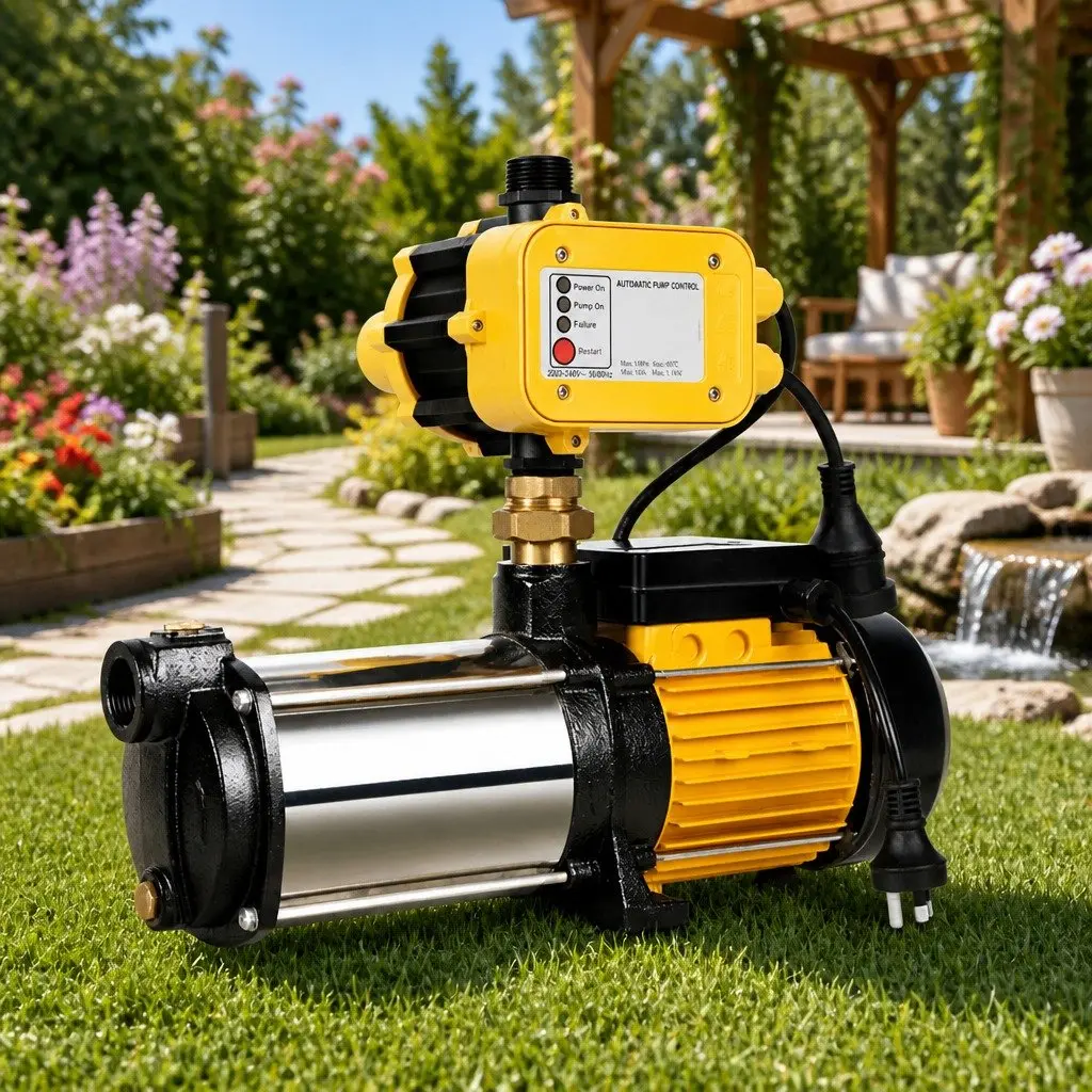 Irrigation Pump High Pressure 5-Stage 2500W Yellow Garden Water Supply