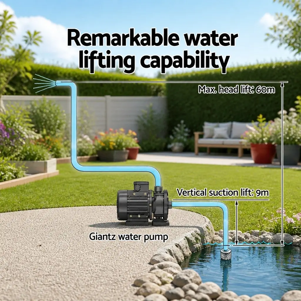 Garden Water Pump High Pressure 2000W 5-Stage Irrigation Booster Transfer Pump