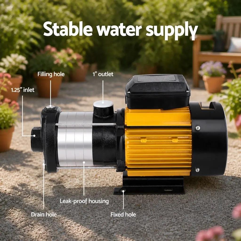 5 Stage Garden Irrigation Water Pump 2000W High Pressure Booster Transfer System