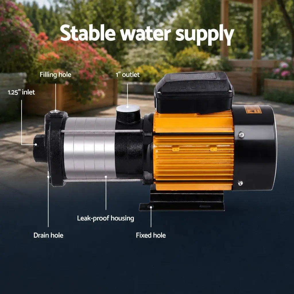 Garden Water Pump 6-Stage High Pressure Irrigation Booster 2500W Max 70m Head