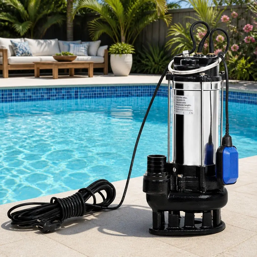 Submersible Dirty Water Pump 2000W Max 28000L/H Bore Tank Well Automatic Steel