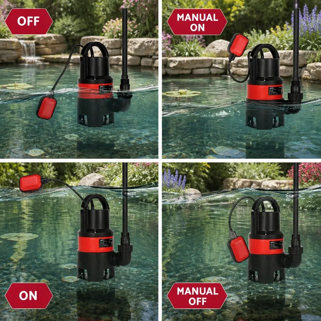 Submersible Pump Dirty Water Drainage 400W Red