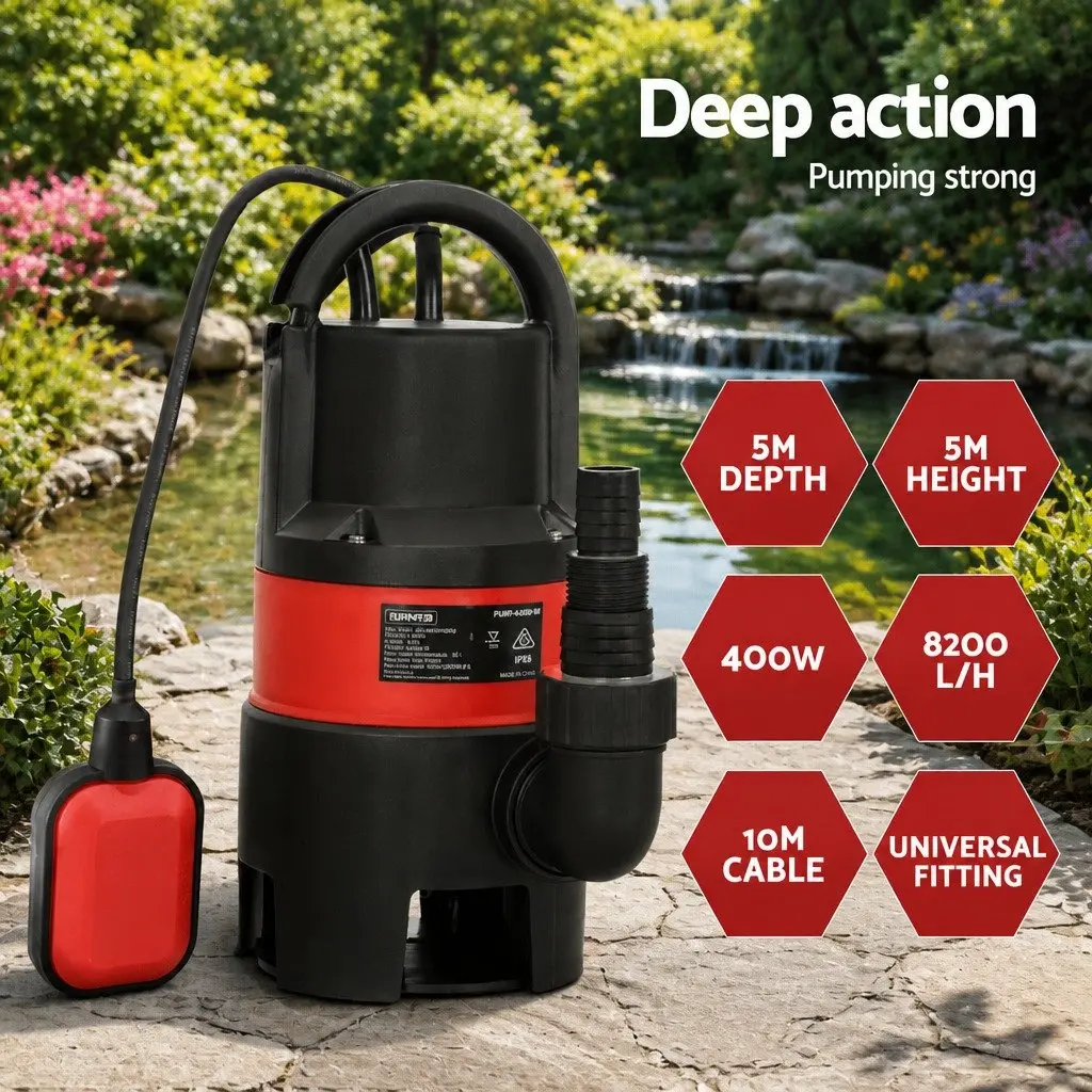 Submersible Pump Dirty Water Drainage 400W Red