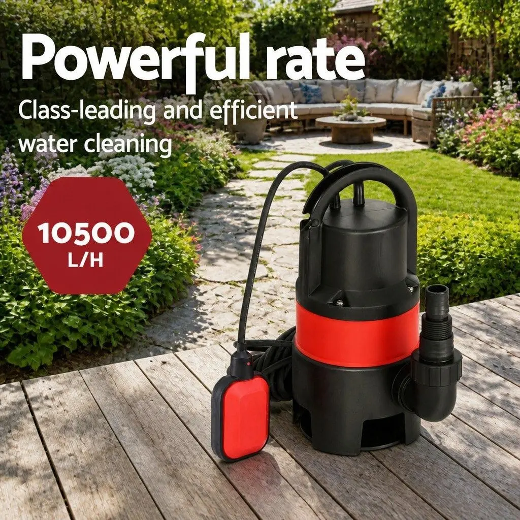 Submersible Pump Dirty Water 550W Portable Red