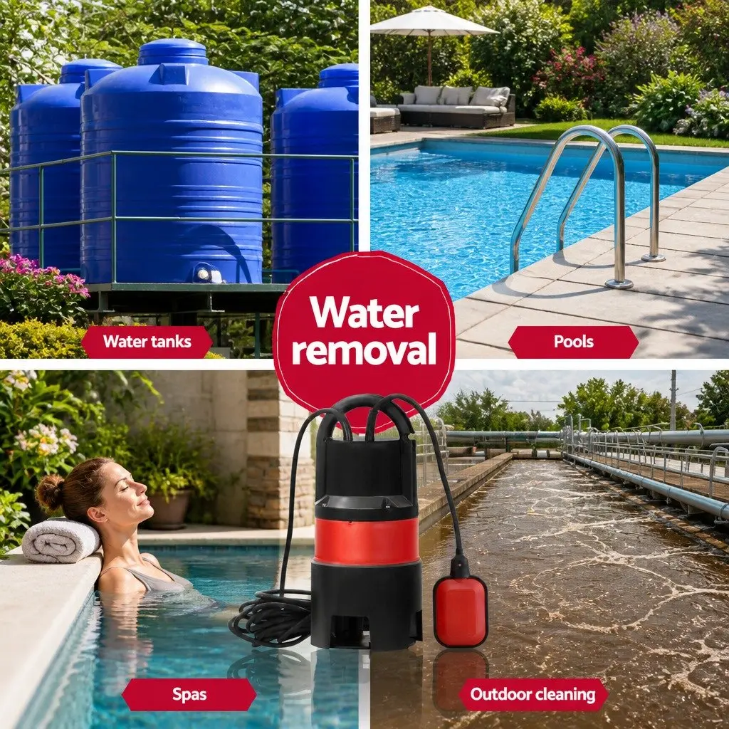 Submersible Pump Dirty Water 550W Portable Red