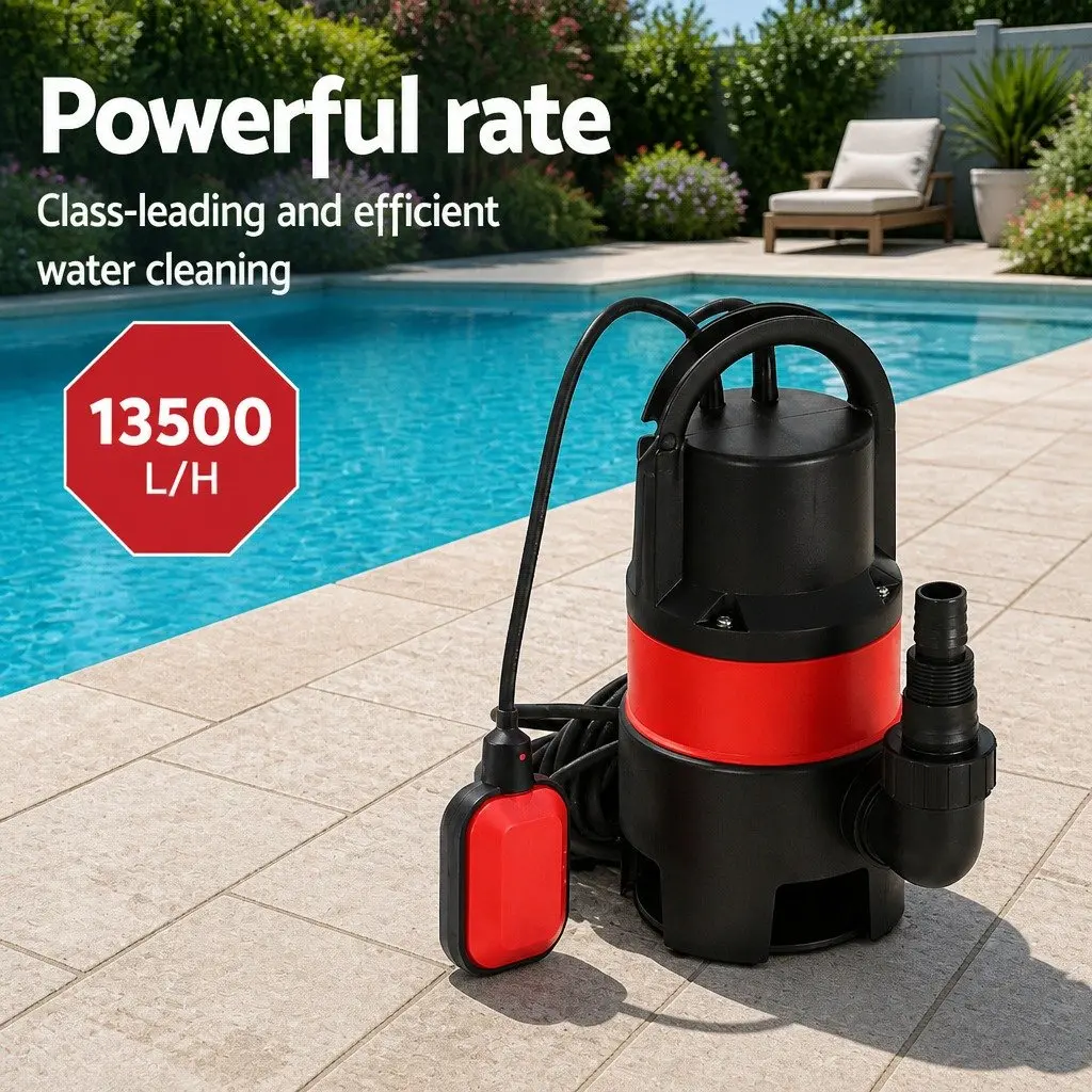 Submersible Water Pump 750W Dirty Water Drainage Portable 10m Cable