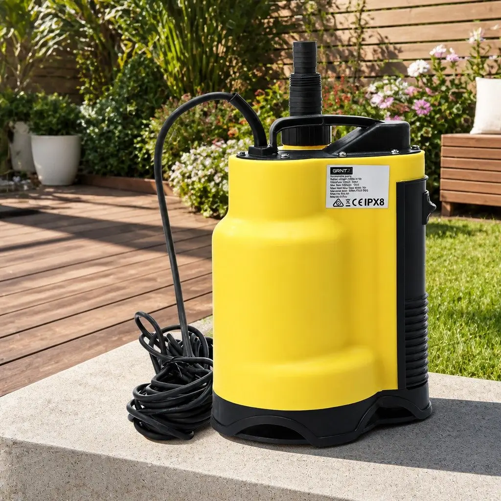 Submersible Pump 400W Dirty Water Drainage Portable 10m Cable Yellow
