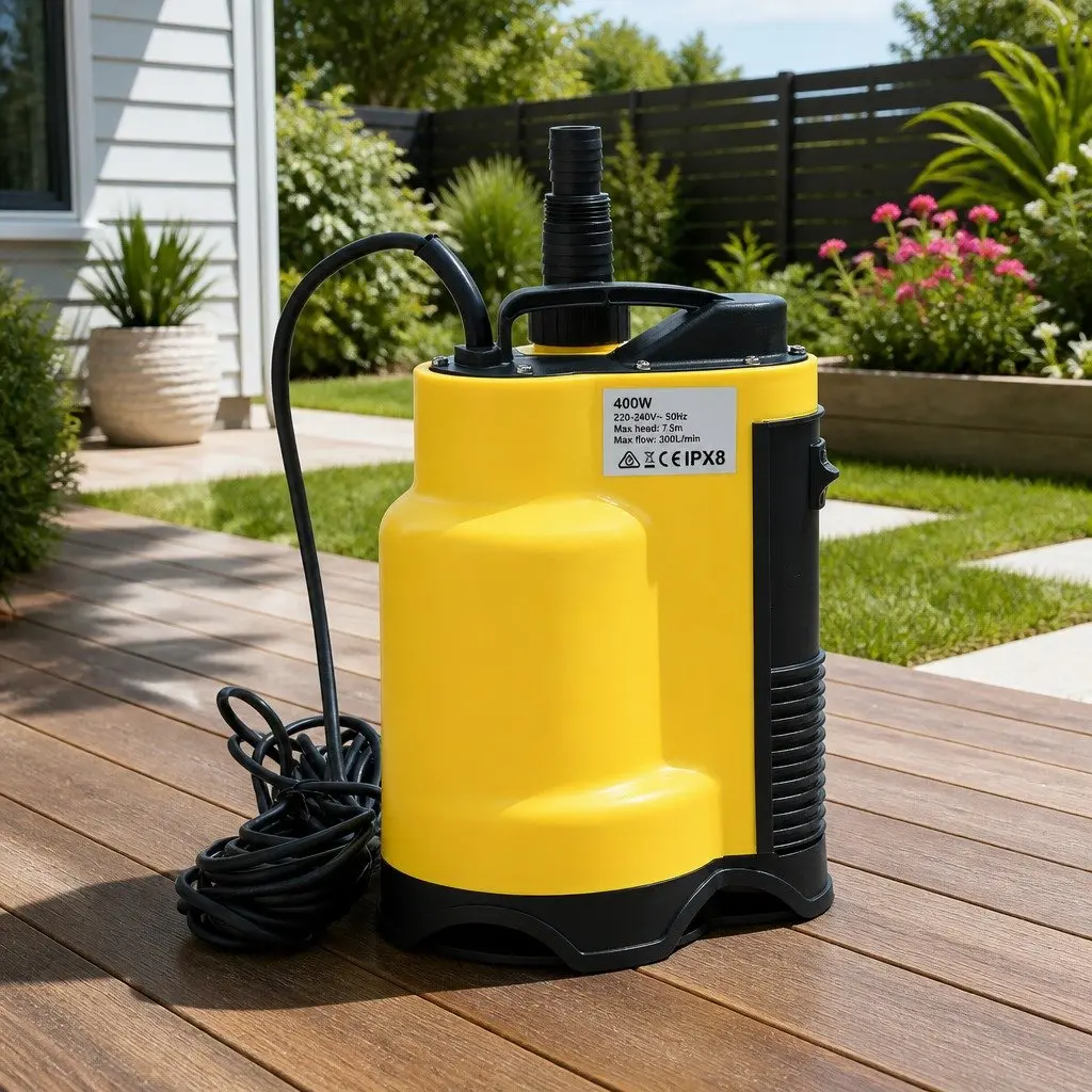 Submersible Pump 400W Dirty Water Drainage Portable 10m Cable Yellow