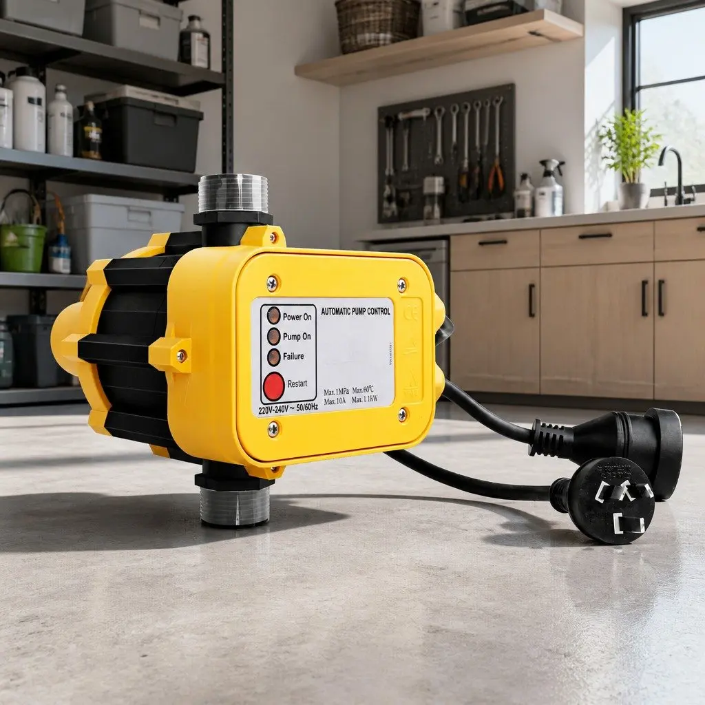 Electronic Switch for Water Pump Pressure Control Yellow 220240V Automatic 10 AMP
