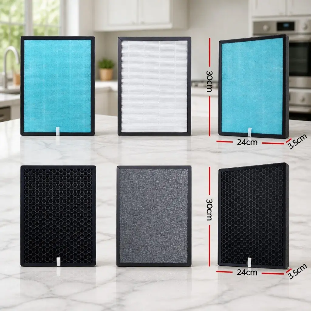 4 Layer Replacement Filter Black HEPA Cartridge for Home Air Purifier