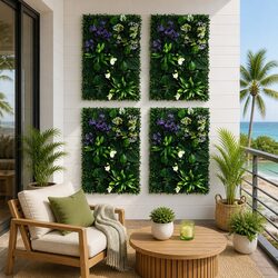 Artificial Plant Wall Panels 40x60cm Green Boxwood Hedge Backdrop Decor 4PCS