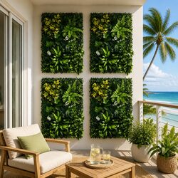 Artificial Plant Wall Panel 40x60cm Green Boxwood Hedge Backdrop Decor Indoor