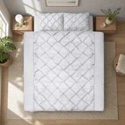 Value-Driven King Quilt Cover Set with Diamond Detail