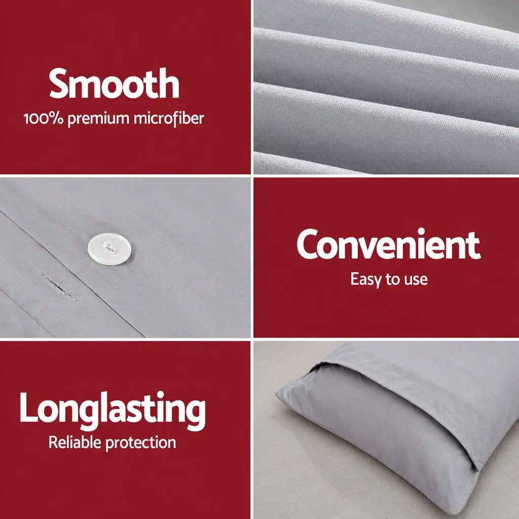 Super King Quilt Cover Set Grey Microfibre Duvet Bedding 3 Piece