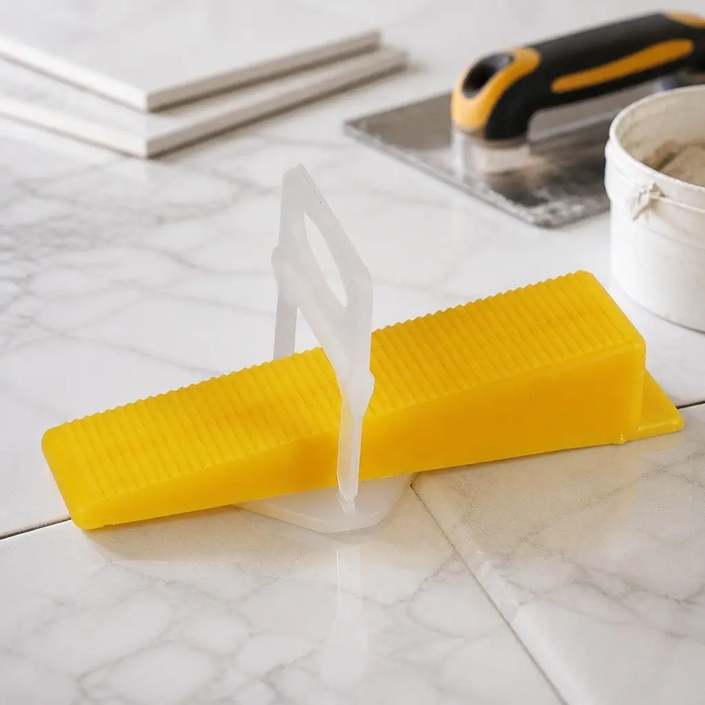 Tile Leveling System Installation Tool 400 Clips 200 Wedges 1 Push Pliers 2 Suction Cups White Yellow