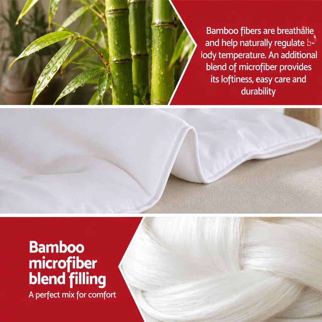 Bamboo Microfibre Summer Quilt Double Lightweight Breathable Doona All Season