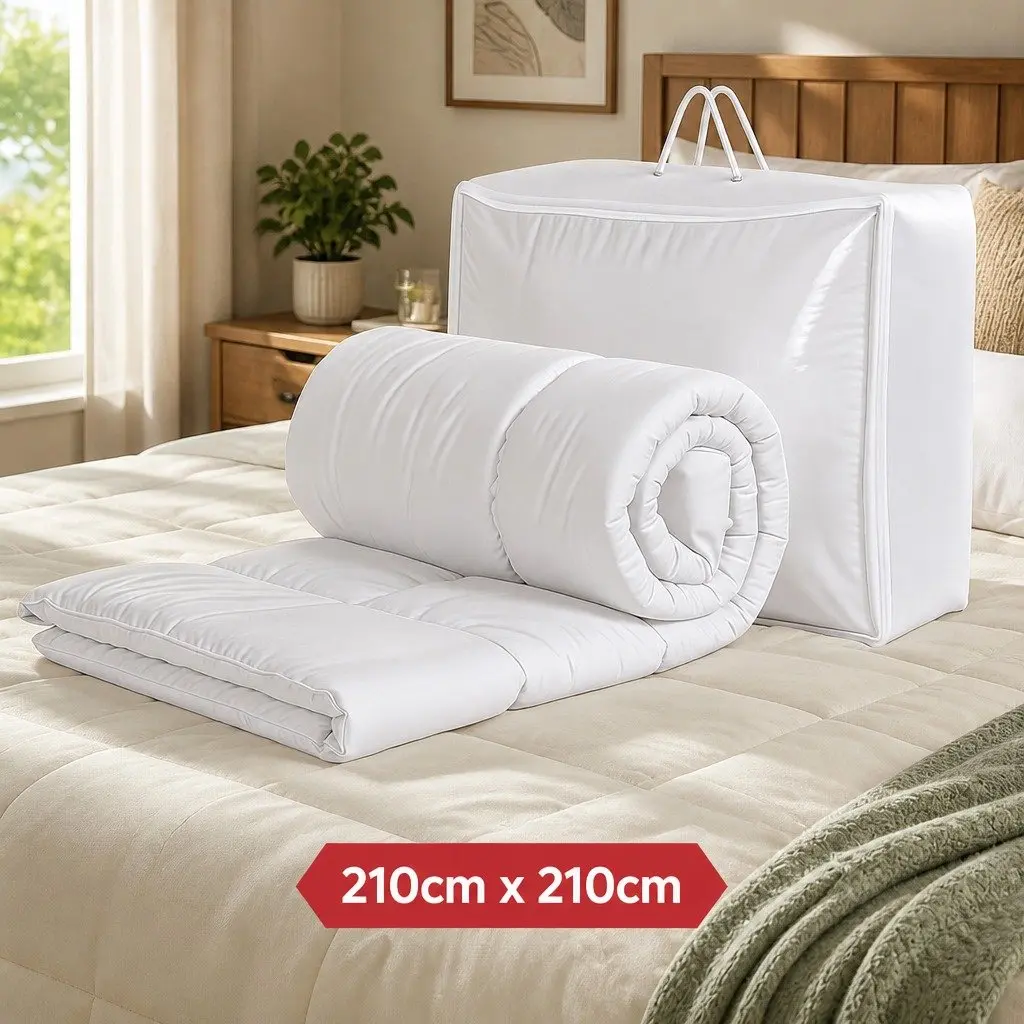 Queen Quilt Bamboo Fiber Lightweight Breathable Summer Doona Duvet 200GSM White