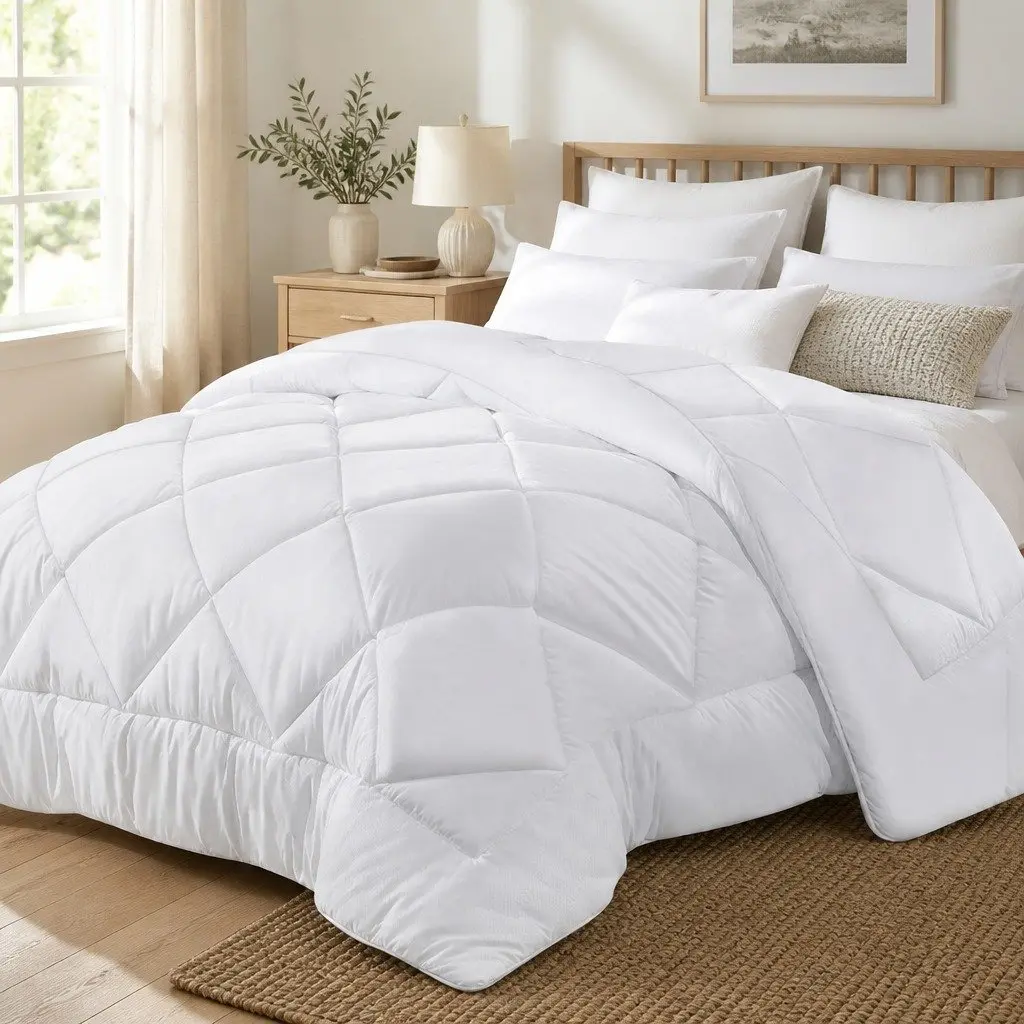 King Quilt Bamboo Microfibre Duvet Cover 400GSM 240cm x 210cm White