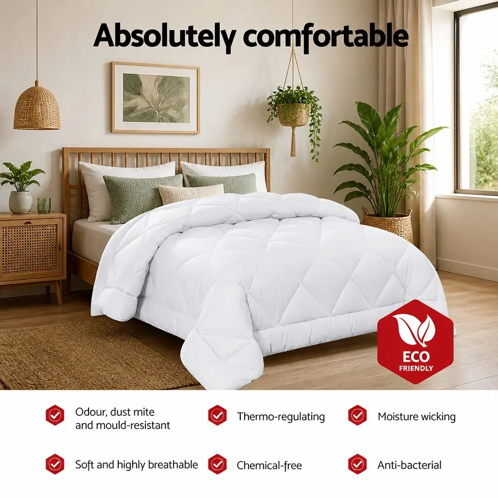 Microfibre Bamboo Quilt Super King Size 240x270cm Baffle Box Design Breathable