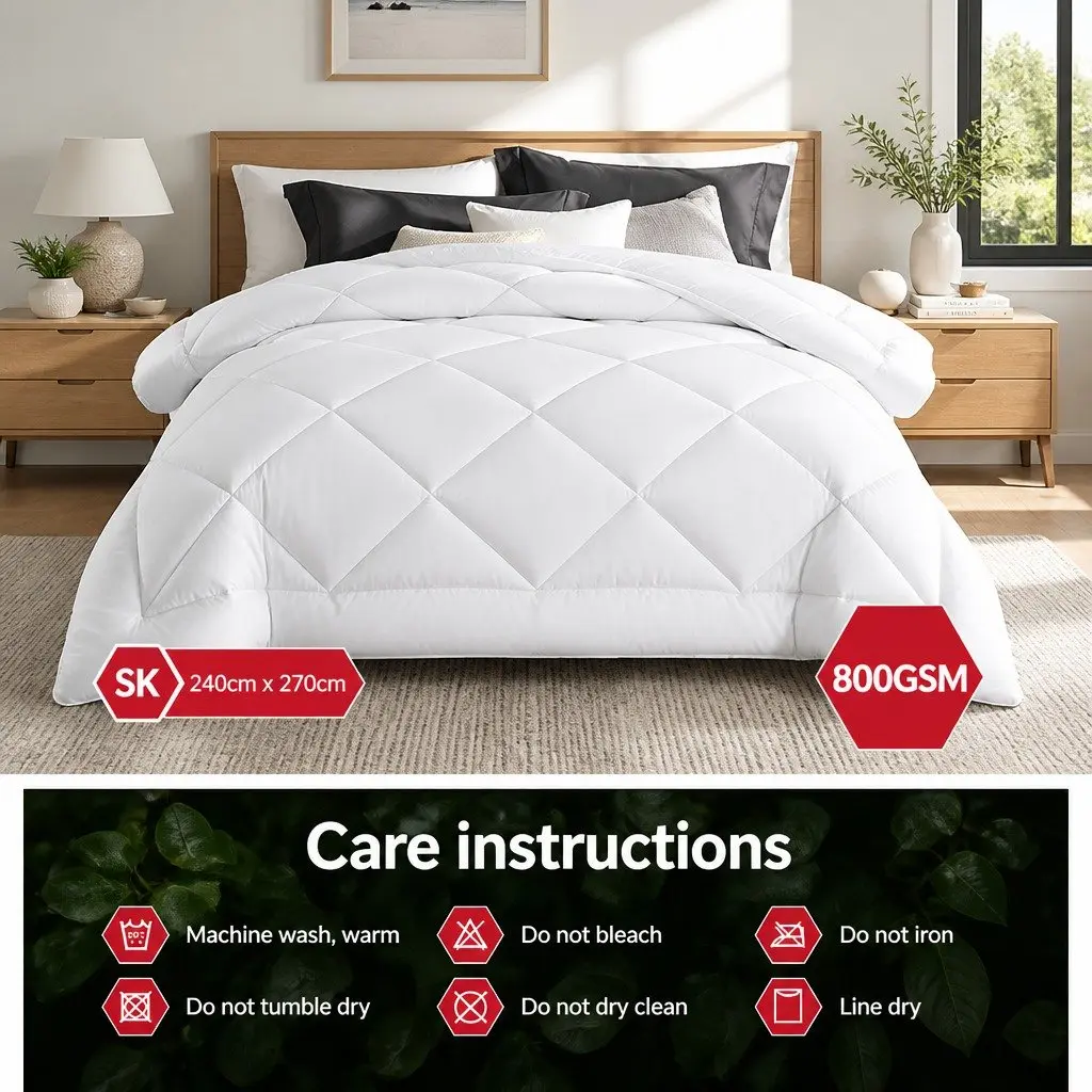 King Size Quilt in White