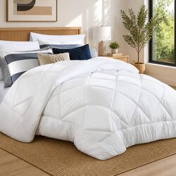 Queen Bamboo Microfibre Quilt 800GSM Filling Baffle Box Design Breathable