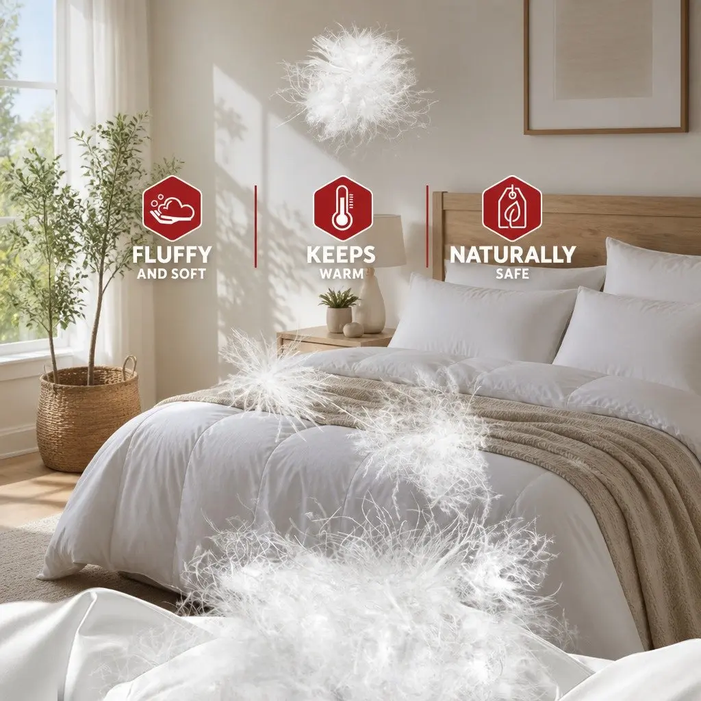 Duck Down Feather Quilt Super King 700GSM White Cotton Cover Baffle Construction