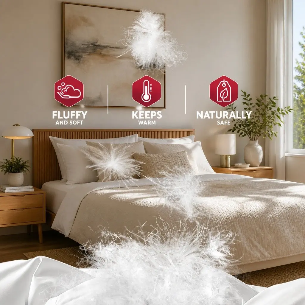 Duck Feather Down Quilt Winter Bedding King Size 500GSM White