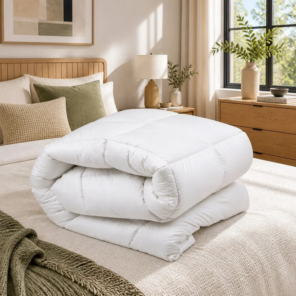 Duck Feather Down Quilt Winter Bedding King Size 500GSM White