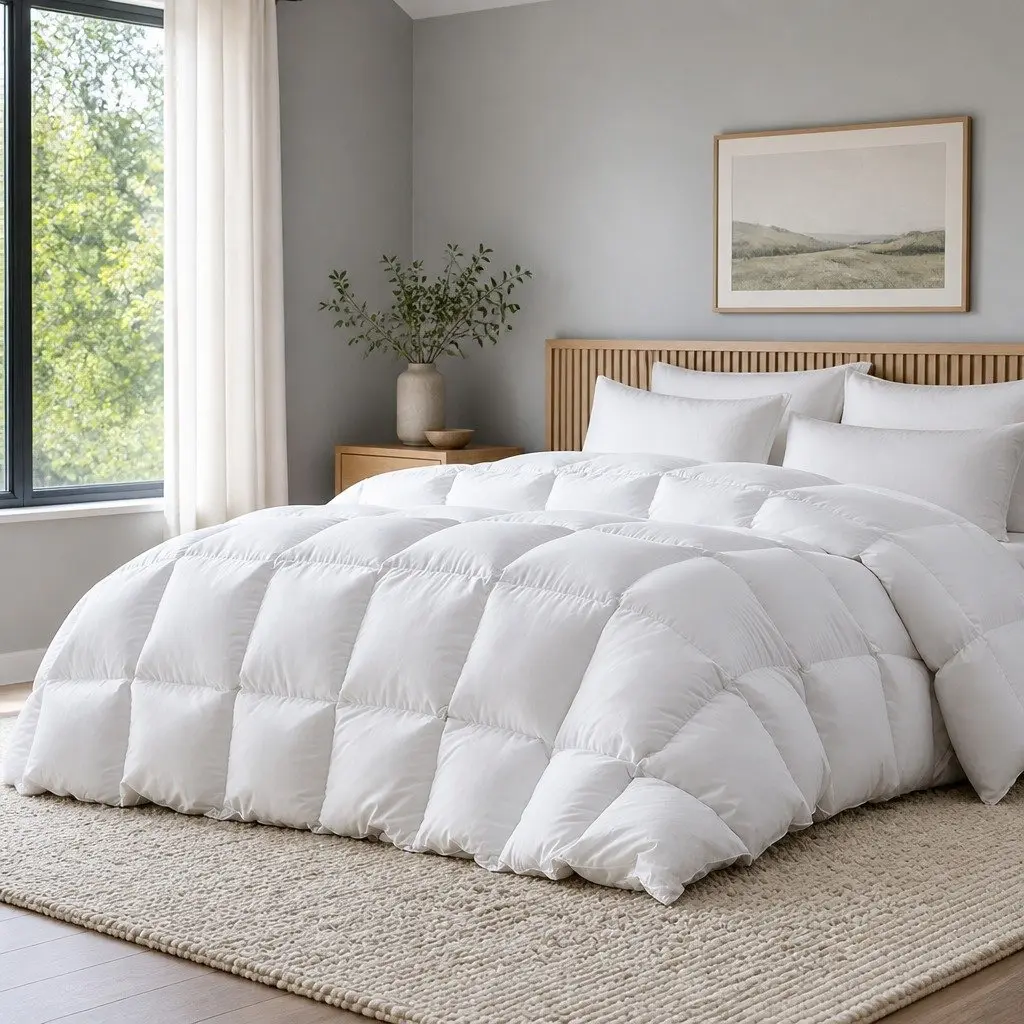 Duck Feather Down Quilt Winter Warmth Super King White 500GSM