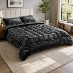 Charcoal Faux Mink Quilt: Practical Warmth and Comfort