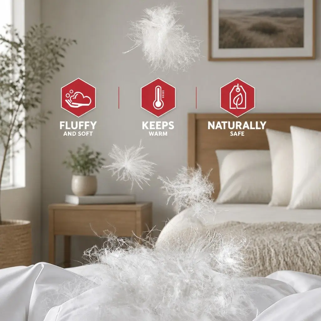 Queen Size Goose Down Feather Quilt 700GSM Baffle Box White Cotton Bedding