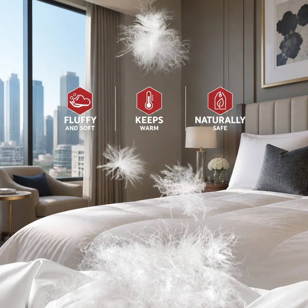King Size Goose Down Feather Quilt Winter Weight 800GSM White